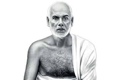 Portrait of Sree Narayana Guru seated in meditation